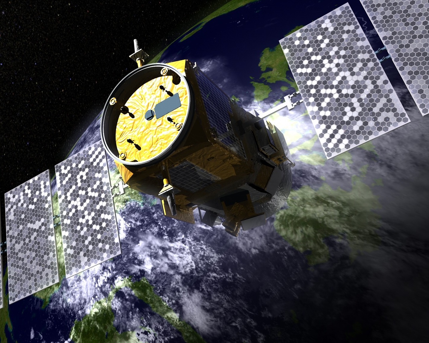 satellite and earth
